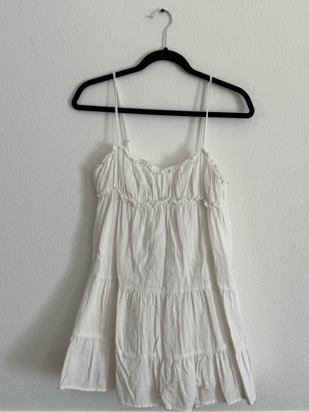 Zara White Tiered Babydoll Mini Dress